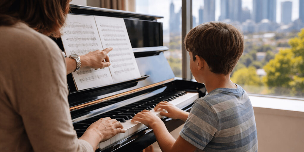 Teacher teaching student in Melbourne